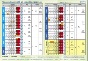 Plánovací kalendář - školní rok 2021/ 2022 - karta A5