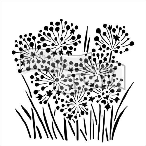 Plastová šablona - Cibulové květy