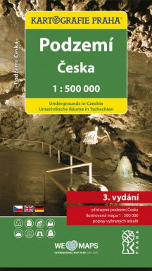 Podzemí České republiky - mapa Kartografie - 1:500 000 - 984x600mm (složená 123x230 mm)