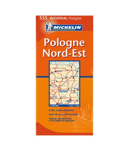 Polsko - severovýchod - mapa Michelin č.555 - 1:300 000