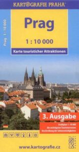 Praha 1:10 000 - mapa turistických zajímavostí - německá verze