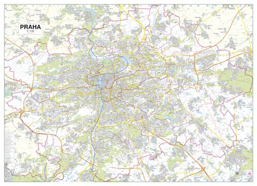 Praha - 1:21 000 - nástěnná mapa