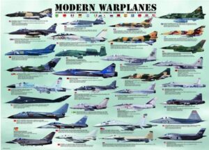 Puzzle Moderní bojová letadla 1000 dílků