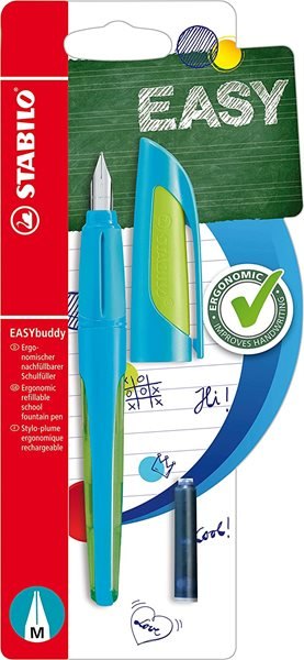 STABILO EASYbuddy Ergonomické školní plnicí pero - světle modrá/limetka