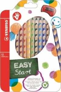 STABILO EASYcolors P Pastelky pro praváky - sada 12 barev s ořezávátkem