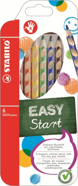STABILO EASYcolors P Pastelky pro praváky - sada 6 barev