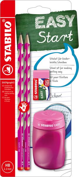 STABILO EASYgraph Slim školní set P pro praváky - růžová (2×tužka HB