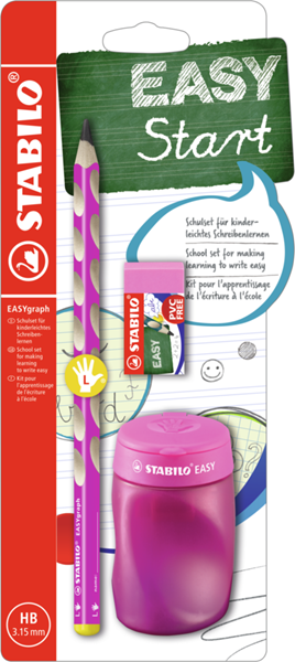 STABILO EASYgraph školní set L pro leváky - růžová (tužka HB