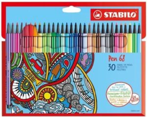 STABILO Pen 68 Vláknový fix - sada 30 barev