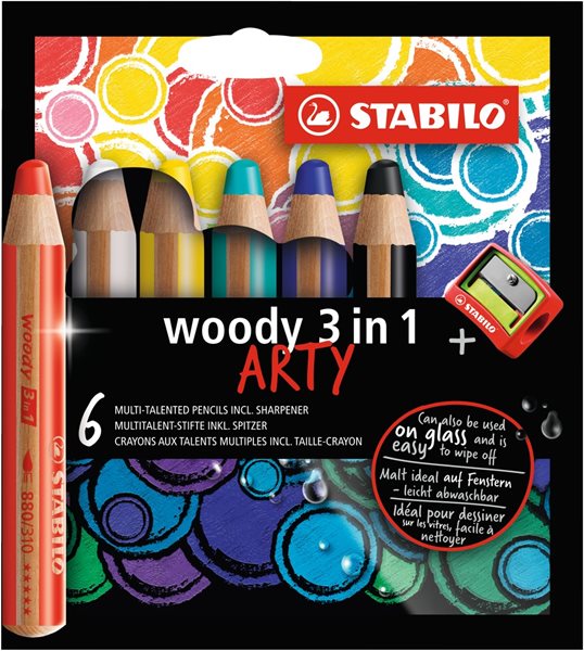 STABILO Woody Pastelky 3 v 1 ARTY line - 6 barev