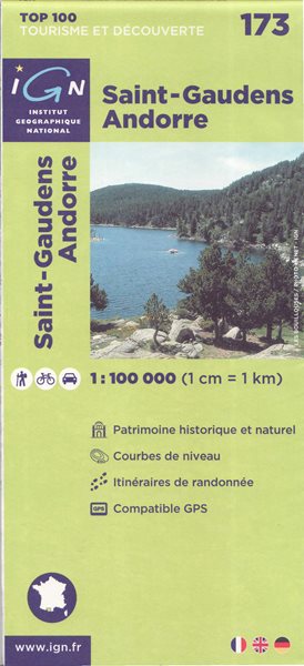 Saint-Gaudens Andorre 1:100 000 Cyklomapa IGN