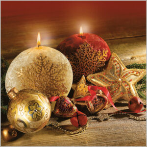 Stil Ubrousky 33 x 33 Vánoce - Červenozlatá dekorace