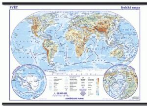 Svět - školní - obecně zeměpisný - nástěnná mapa - 1:26 000 000