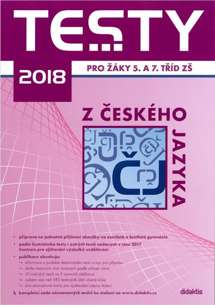 Testy 2018 z Českého jazyka pro žáky 5. a 7. tříd ZŠ - Hofírková L.