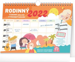 Týdenní rodinný plánovací kalendář 2022 s háčkem