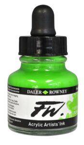 Umělecká akrylová tuš Daler Rowney 29,5 ml – Fluo Green