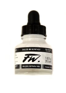 Umělecká akrylová tuš Daler Rowney 29,5 ml – White