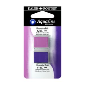 Umělecká akvarelová barva Daler-Rowney Aquafine - dvojbalení - Ultramarín růžový/Ultramarín fialový