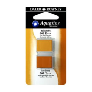 Umělecká akvarelová barva Daler-Rowney Aquafine - dvojbalení - Žlutý okr/ Sienna přírodní