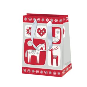 Vánoční dárková taška 16 × 22 × 8 cm - Severské Vánoce