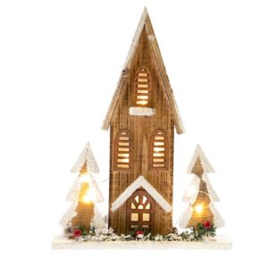 Vánoční dřevěný domeček se světlem