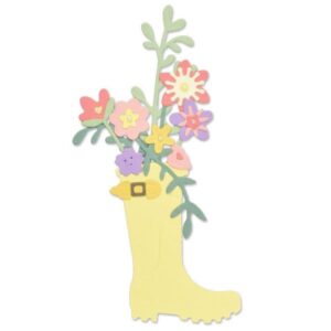 Vyřezávací kovové šablony Thinlits -  Květiny v botě ( 17 ks )