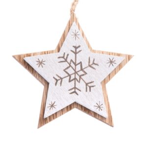 Závěsná dřevěná hvězda – bílá, Sleva 29%