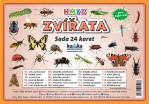 Zvířata hmyz – Sada 24 karet – Kupka Petr a kolektiv – 14,8×21,1