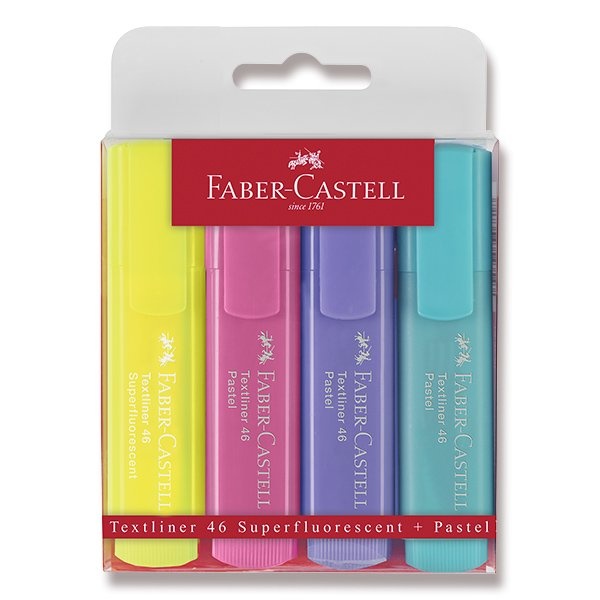Zvýrazňovač Faber-Castell Textliner 1546 pastel - sada 4 barev