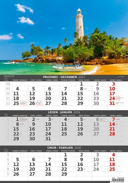 Kalendář nástěnný 2024 - Pobřeží  – 3měsíční/Pobrežie – 3mesačné - 31