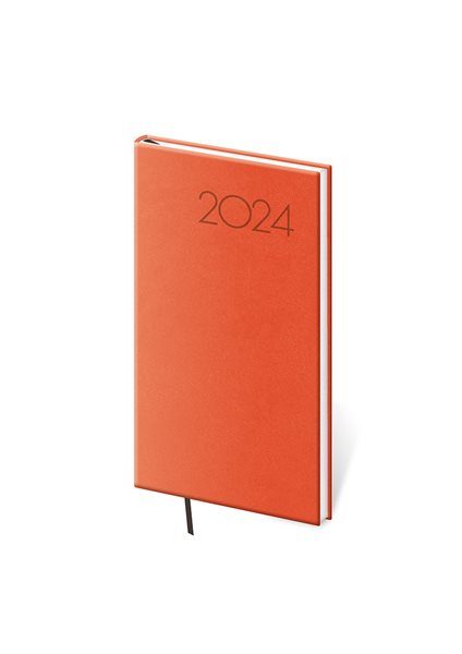 Diář 2024 týdenní kapesní Print Pop - oranžová - 8x15 cm