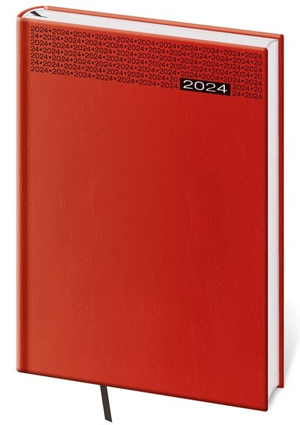 Diář 2024 týdenní B5 Gommato - červená - 17x24 cm