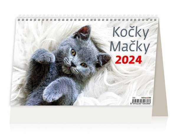Kalendář stolní 2024 - Kočky/Mačky - 22