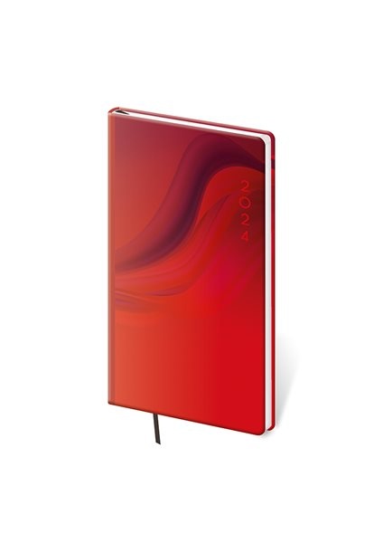 Diář 2024 týdenní kapesní Vario - red design - 8x15 cm